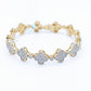 10k Solid Gold 11mm Diamond Alternating Clover Bracelet - 20197