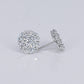 14k Solid Gold Lab Diamond 11mm Circular Cluster Earrings - 50283
