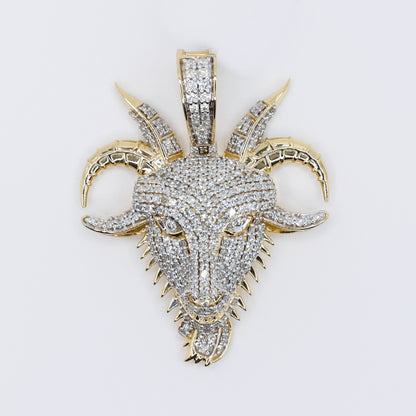 10k Solid Gold Diamond Goat Pendant -60525