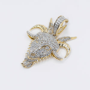 10k Solid Gold Diamond Goat Pendant -60525