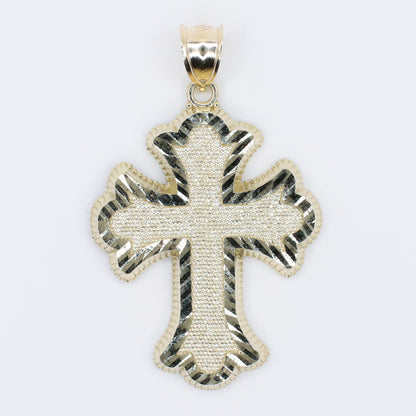 10k Jumbo Hollow Gold Cross Pendant -60528