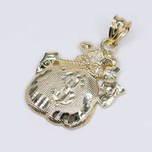 10k Hollow Gold Money Bag Pendant -60531