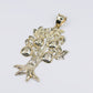 10k Hollow Gold Money Tree Pendant -60530