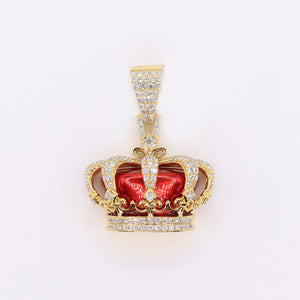 10k Solid Gold Diamond Victorian Crown Pendant  - 60532