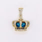 10k Solid Gold Diamond Victorian Crown Pendant  - 60532