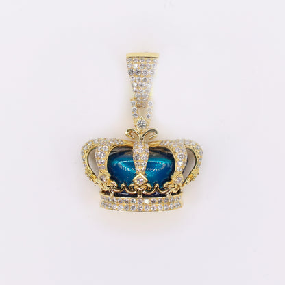 10k Solid Gold Diamond Victorian Crown Pendant  - 60532