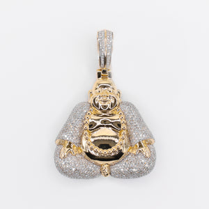 10k Solid Gold Diamond Sitting Buddha Pendant - 60535
