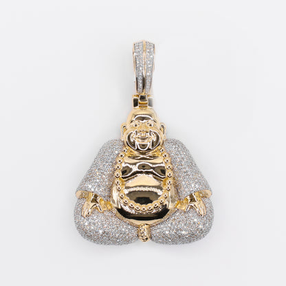 10k Solid Gold Diamond Sitting Buddha Pendant - 60535