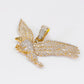10k Solid Gold Diamond American Bald Eagle Pendant - 60536