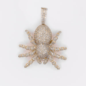 14k Solid Gold Diamond Spider Pendant - 60536