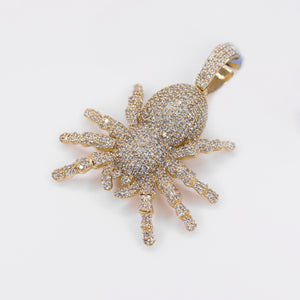 14k Solid Gold Diamond Spider Pendant - 60536
