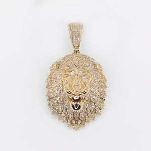10k Solid Gold Diamond Lion Pendant - 60537