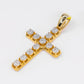 10k Solid Gold Diamond Cluster Cross Pendant - 60540