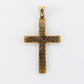 10k Solid Gold Diamond Cluster Cross Pendant - 60540