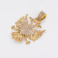 10k Solid Gold Diamond Medium Albanian Eagle Pendant - 60541