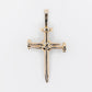 14k Solid Gold VS1 Diamond Large Nail Cross Pendant - 60542
