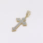 10k Solid Gold Diamond Medium 3D Edge Cross - 60547