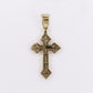 10k Solid Gold Diamond Medium 3D Edge Cross - 60547