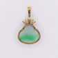 10k Solid Gold Diamond Jade Crowned Buddha Pendant - 60550