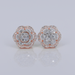 10k Solid Gold VS Diamond 10mm Halo Flower Earrings - 50286