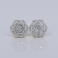 10k Solid Gold VS Diamond 10mm Halo Flower Earrings - 50286