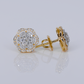 10k Solid Gold VS Diamond 10mm Halo Flower Earrings - 50286
