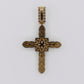 10k Solid Gold Lab Diamond Floral Cross Pendant - 60553