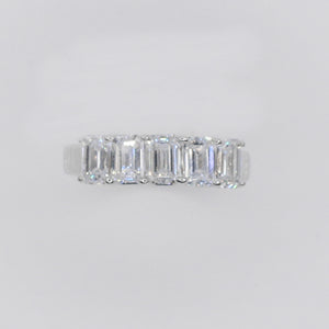 14k Solid White Gold Diamond Baguette Engagement Ring - 30337