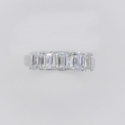14k Solid White Gold Diamond Baguette Engagement Ring - 30337