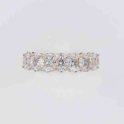 14k Solid Yellow Gold Brilliant Cut Diamond Eternity Engagement Ring - 30338