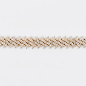 10k Solid Yellow Gold Diamond Spiked Cuban Bracelet - 20204