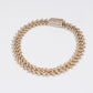 10k Solid Yellow Gold Diamond Spiked Cuban Bracelet - 20204