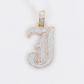 10k Gold Diamond Old English Initial Pendants - 60619