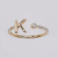 14k Solid Gold Diamond Letter Initial Ring- 30340