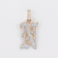 10k Gold Diamond Old English Initial Pendants - 60619