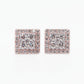 14k Solid Gold 12mm VS1 Diamond 3D Square Earrings - 50176