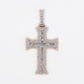 10k Solid Gold Diamond Baguette Sharp-Edged Cross - 60360