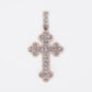 14k Solid Gold VS1 Diamond Baguette Motif Cross - 60361