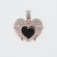 10k Solid Gold Diamond Angel Heart Wings Picture Pendant - 60381