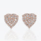 14k Solid Gold 11mm Diamond Heart Cluster Earrings - 50020