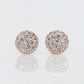 14k Solid Gold 9mm Diamond Cluster Earrings - 50048