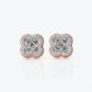 14k Solid Gold 8mm VS Diamond Clover Earrings - 50081