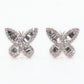 14k Solid Gold 10mm Baguette Diamond Butterfly Earrings - 50044