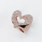 14k Solid Gold VS Diamond Open Heart Ring - 30004