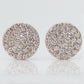 14k Solid Gold 16mm VS1 Diamond XXL Circular Cake Cluster Earrings - 50100