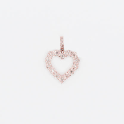 10k Solid Gold Diamond Halo Heart Pendant - 60152