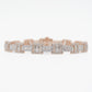 10k Solid Gold 8mm VS1 Baguette Diamond H-Link Bracelet - 20075