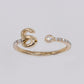 14k Solid Gold Diamond Letter Initial Ring- 30340
