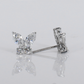 14k Solid Gold Lab Diamond Butterfly Earrings - 50289