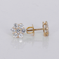 10k Solid Gold Lab Diamond 8mm Flower Earrings - 50306